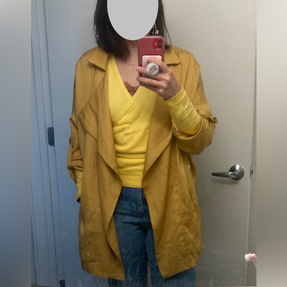 Mid length Mustard Yellow Trench Coat